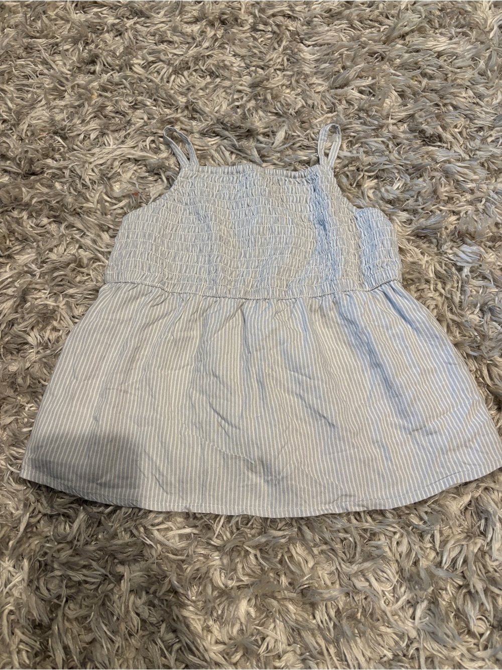 abercrombie kids Light Blue & White Striped Smocked Camisole